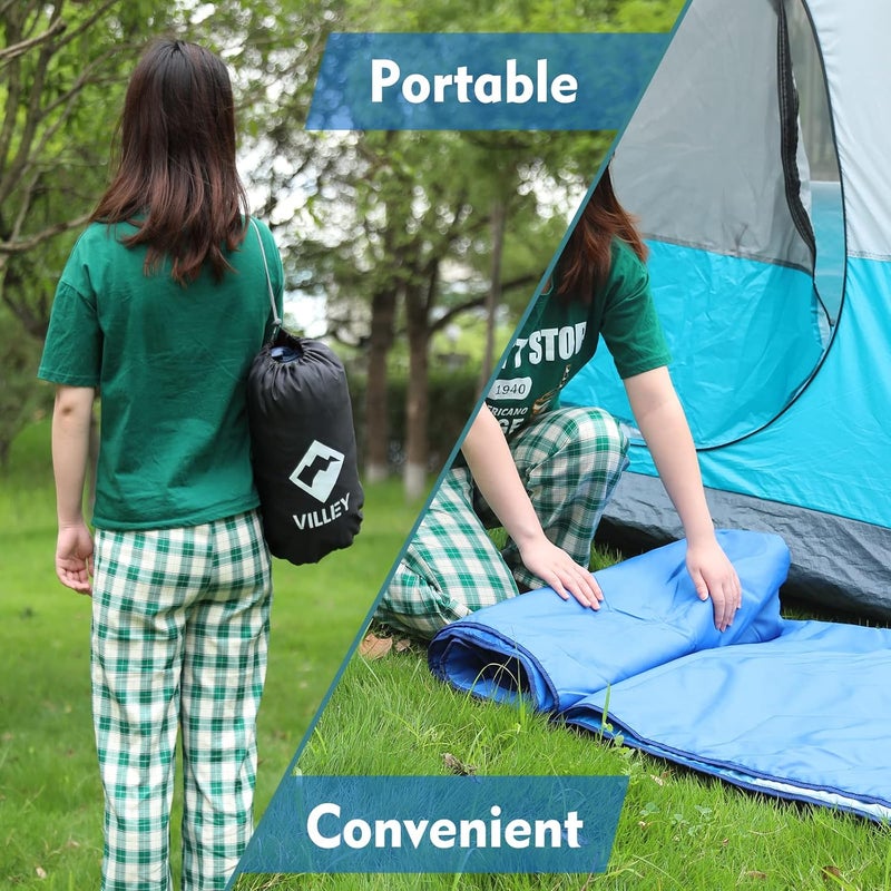 VILLEY Picnic Blanket, 3-Layer Camping Blanket 132cmx191cm, Machine Washable, Water Repellent and Sandproof, Packable and Portable for Camping, Travel, Park, Beach and Indoor Use (Blue) - Image 3