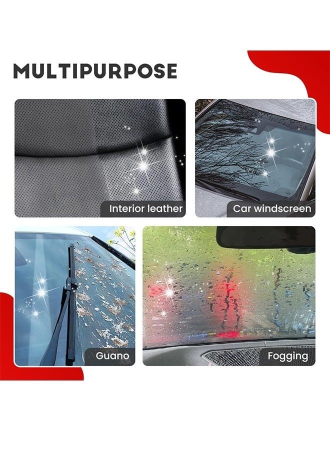 Automotive Oil Film Cleaning Brush, Strong Front Windshield Remover Glass Coating for Windshield, Upgrade Multipack Hydrophobic Glass Coating Cleaning Glass Brush with Remover (1, Red) - Image 5