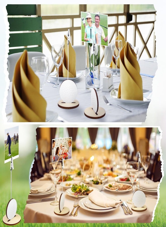 Funnymoom 20 Pcs Base Memo Clip Holder Table Number Card Place Holders Stand Note Paper Clip Centerpieces for Table Party Favors Photo Stand Events Decoration(Golf) - Image 4