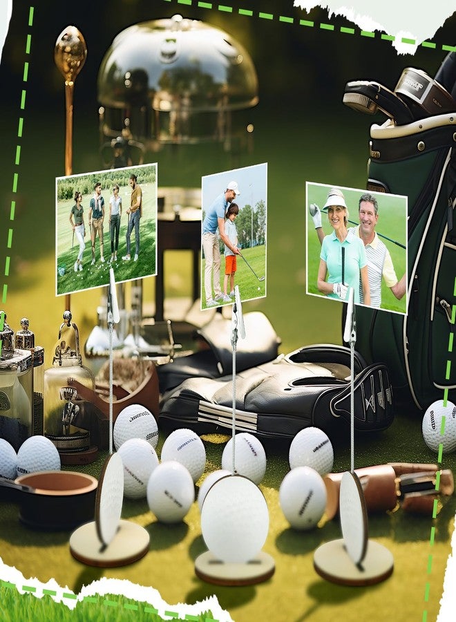 Funnymoom 20 Pcs Base Memo Clip Holder Table Number Card Place Holders Stand Note Paper Clip Centerpieces for Table Party Favors Photo Stand Events Decoration(Golf) - Image 2