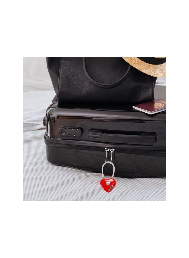 PROMASS PROMASS Red Heart Padlock, Mini Code Lock, Wire Rope 3-Digit Code Combination Padlock for Travel Bags/Suitcase/Lockers/Backpacks/Jewelry Boxes  - Image 5