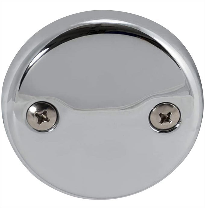 2HOLE BATHTUB OVERFLOW FACE PLATE WITH SCREWS CHROME FINISH 35245