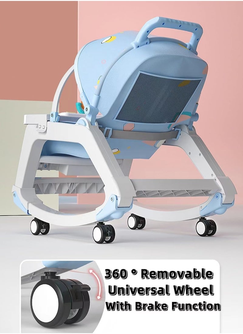 MUMS PLANET - 4-1 Baby Bouncer，Baby Bouncer and Push Walker Cambo，Ifant to Toddler Adjustable Bouncer Chair，Portable Rocker Chair with Wheels,Toy Snack Tray and Canopy for Outdoor - Image 1