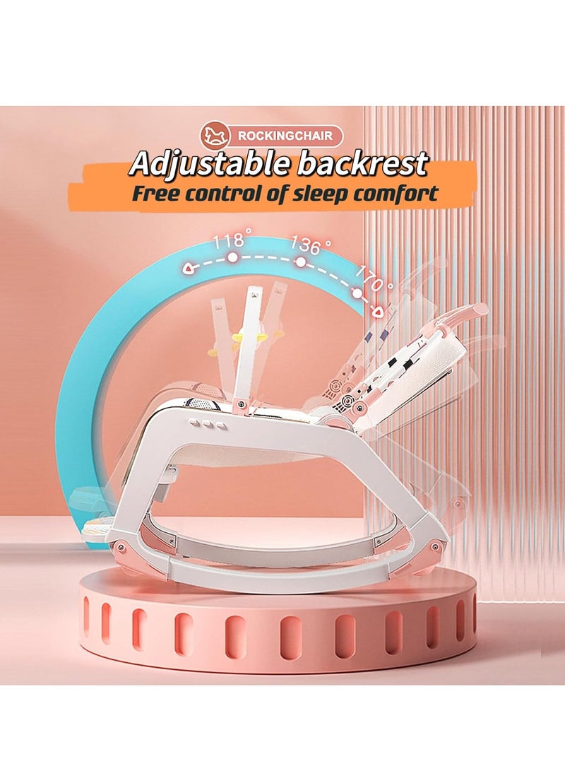 5 in 1 Baby Bouncer-Baby Bouncer and Push Walker Cambo-Ifant to Toddler Adjustable Bouncer Chair-Portable Rocker Chair with Wheels,Toy Snack Tray and Canopy for Outdoor-Dining chair_ Baby walker - rocking chair - baby supplies - gift for children - Image 5