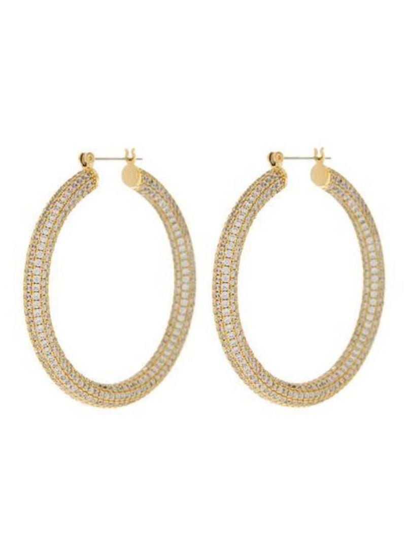 LUV AJ Pave Amalfi Hoops-Gold - Image 1