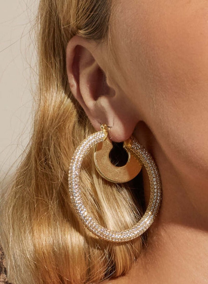LUV AJ Pave Amalfi Hoops-Gold - Image 3