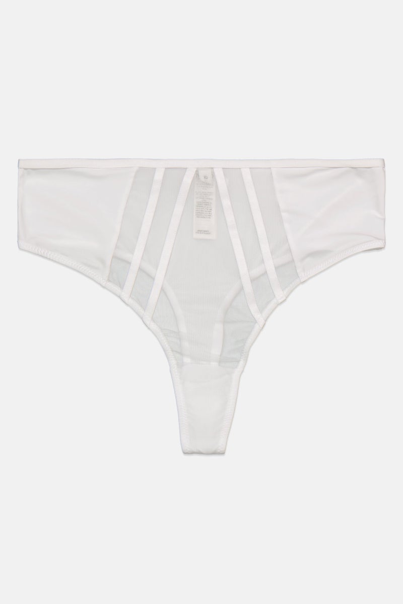 NA-KD Women Plain Pull On Thong Panties, White - Image 1