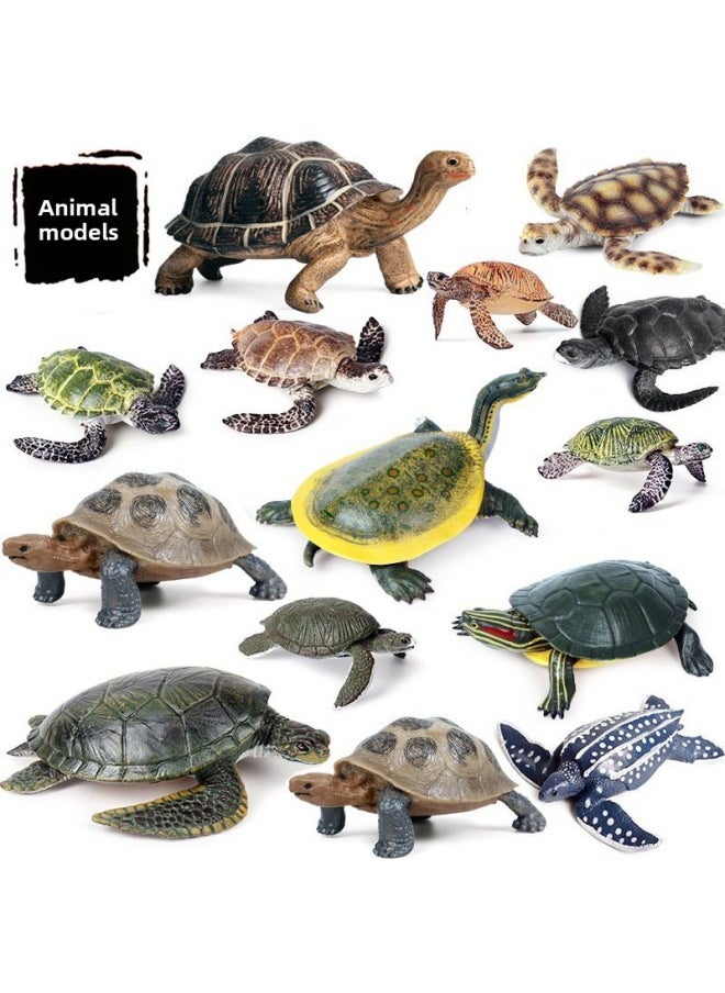 null - Common Sense Solid Marine Animal Model Baby Turtle Turtle Elephant Turtle Baby Leatherback Ornament Hand-Made Early Education-Color:M-518 Little Turtle - Image 1