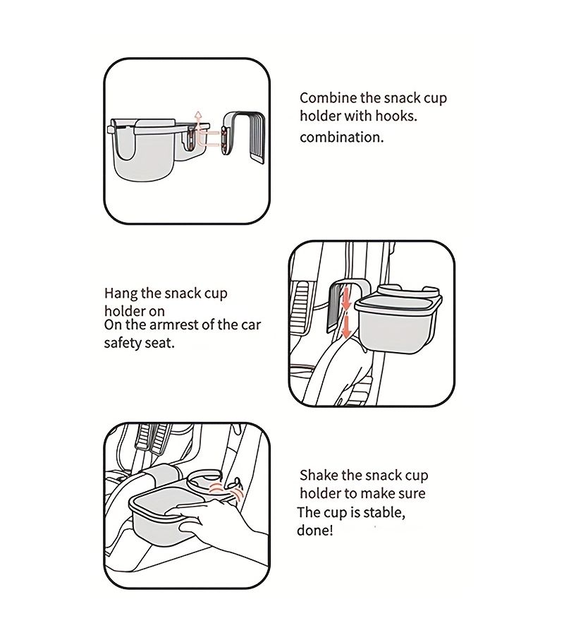 Black 2-in-1 Car Seat Cup Holder Organizer Durable ABS Essential Auto Accessory - Image 3