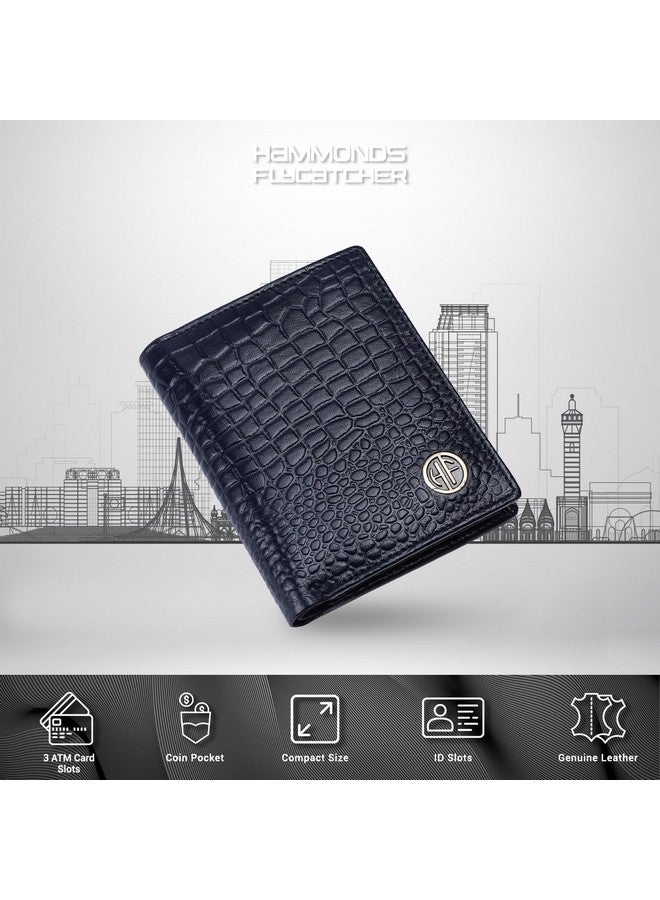  هاموندز فلاي كاتشر محفظة HAMMONDS FLYCATCHER المصنوعة من الجلد الأصلي للرجال - محفظة جلدية محمية بتقنية RFID للرجال، محفظة نقود للرجال، محفظة ثنائية الطي - 3 فتحات للبطاقات، 2 فتحات للهوية، جيب للعملات المعدنية، جيوب مخفية - أزرق تمساح - Image 4