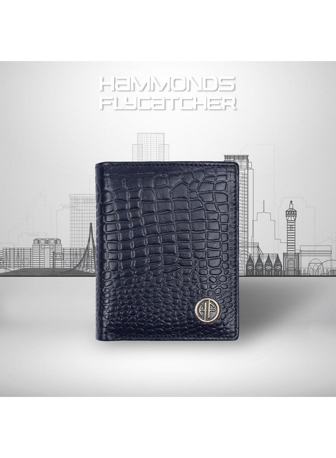  هاموندز فلاي كاتشر محفظة HAMMONDS FLYCATCHER المصنوعة من الجلد الأصلي للرجال - محفظة جلدية محمية بتقنية RFID للرجال، محفظة نقود للرجال، محفظة ثنائية الطي - 3 فتحات للبطاقات، 2 فتحات للهوية، جيب للعملات المعدنية، جيوب مخفية - أزرق تمساح - Image 2