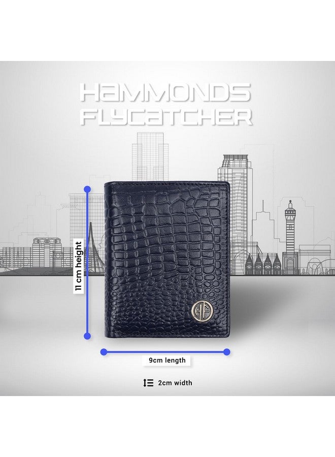  هاموندز فلاي كاتشر محفظة HAMMONDS FLYCATCHER المصنوعة من الجلد الأصلي للرجال - محفظة جلدية محمية بتقنية RFID للرجال، محفظة نقود للرجال، محفظة ثنائية الطي - 3 فتحات للبطاقات، 2 فتحات للهوية، جيب للعملات المعدنية، جيوب مخفية - أزرق تمساح - Image 5