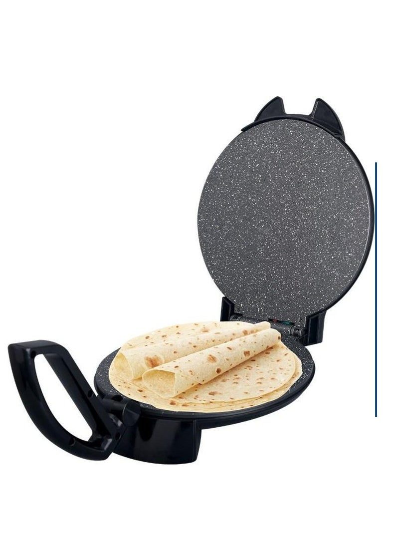 Generic MATSU 10-Inch Electric Roti Maker – 1200W Non-Stick Chapati Maker Machine with Stainless Steel Body – Adjustable Temperature Control – Dual Indicator Lights – Cool-Touch Handle – Safety Lock – Easy to Clean – Flatbread Press – 220-240V Kitchen Appliance for UAE Homes  - Image 1