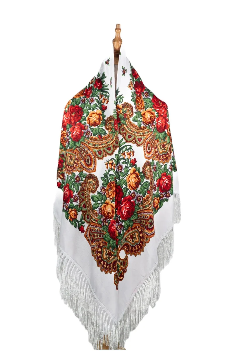 D'Daniela Lana Women's Eastern European Cotton Tassel Shawl