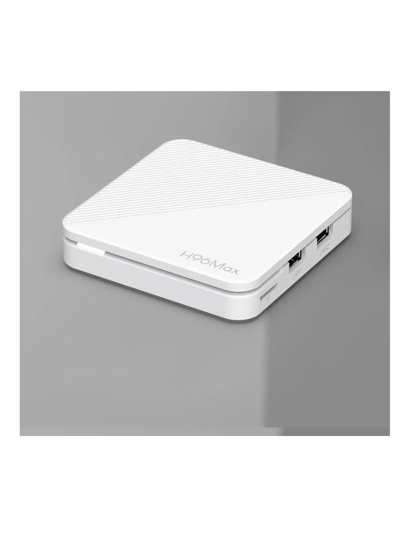 H96 Max H313 ATV 2GB 16GB WiFi 6 Android 14 Iptv 4K Smart Converter Android TV Box with BT Voice Remotenal Storage Android 14.0 - White - Image 1