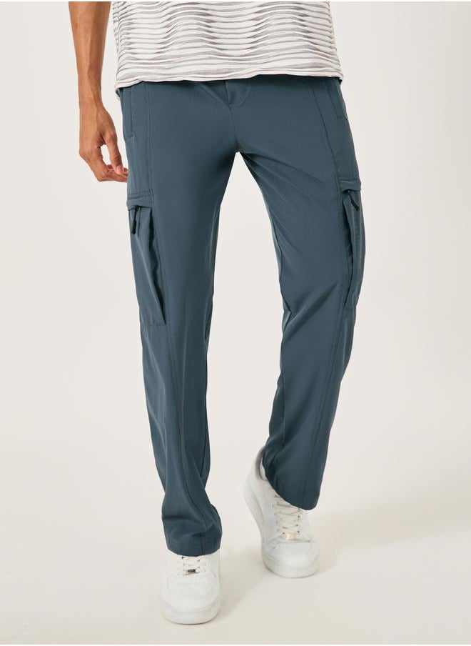 Fort Collins Mid Rise Straight Fit Track Pant with Drawstring by Styli  - Image 3