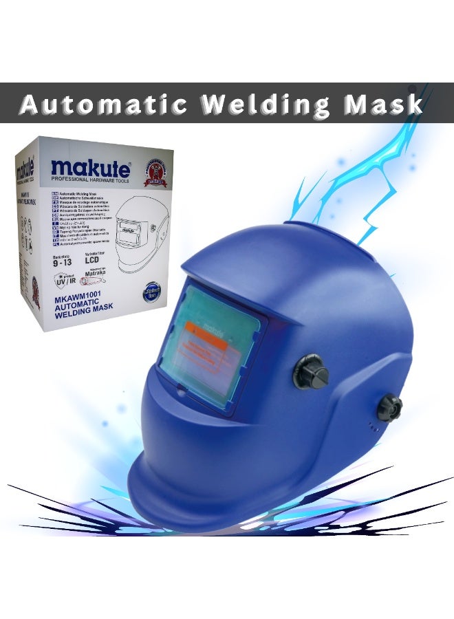 Makute Welding Helmet MKAWM1001 with Solar Cells & Lithium Battery – Auto Darkening, Adjustable Shade DIN 9-13, 93x43mm Viewing Area, 2 Arc Sensors,Grinding Function, UV/IR Protection, 1-Year Warranty - Image 4