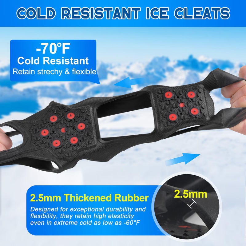 SILANON Ice Cleats for Shoes and Boots Tungsten Crampons Non-Slip Shoe Spikes Grippers for Snow and Ice Traction Cleats with Reflective Heel Slip-on Snow Cleats for Men Women Winter Walking - Image 4