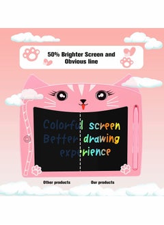Excefore Doodle Board, LCD Writing Tablets with Lock Function 8.5 Inch Drawing Pad Colorful Screen Doodle Learning Board for Preschool Kids Educational Toys Erasable Toys Blackboard Drawing Board (Cat Pink)  - Image 3