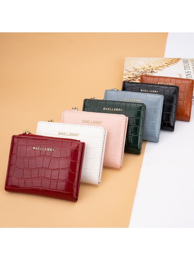 baellerry Women's Short Purse Korean Multi-functional Stone Pattern Purse Zipper Women's Bag  - Image 3