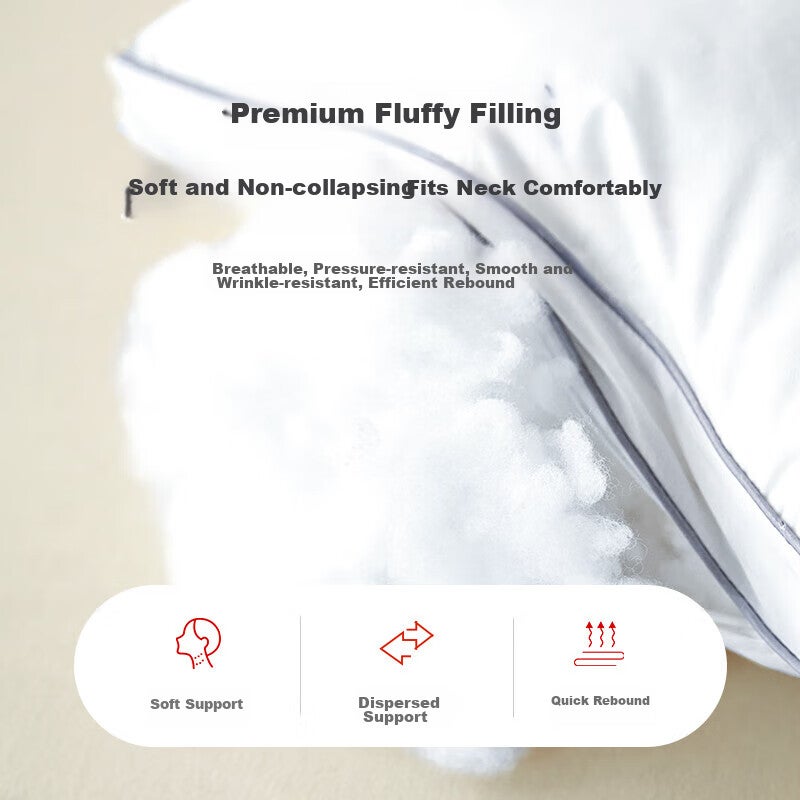 CROWN Pure Cotton Pillow, Neck Support Pillow, Deep Sleep, Specially Designed for Men, Anti-Sagging, Zoned, Antibacterial Pillow Core, 48x74cm, One Pair - Image 3
