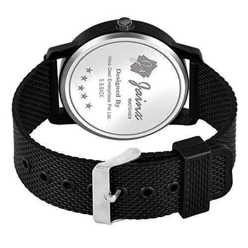 jainx Silicone Strap Black Day and Date Feature Analog Wrist Watch for Men & Boys - JM396 - Image 5