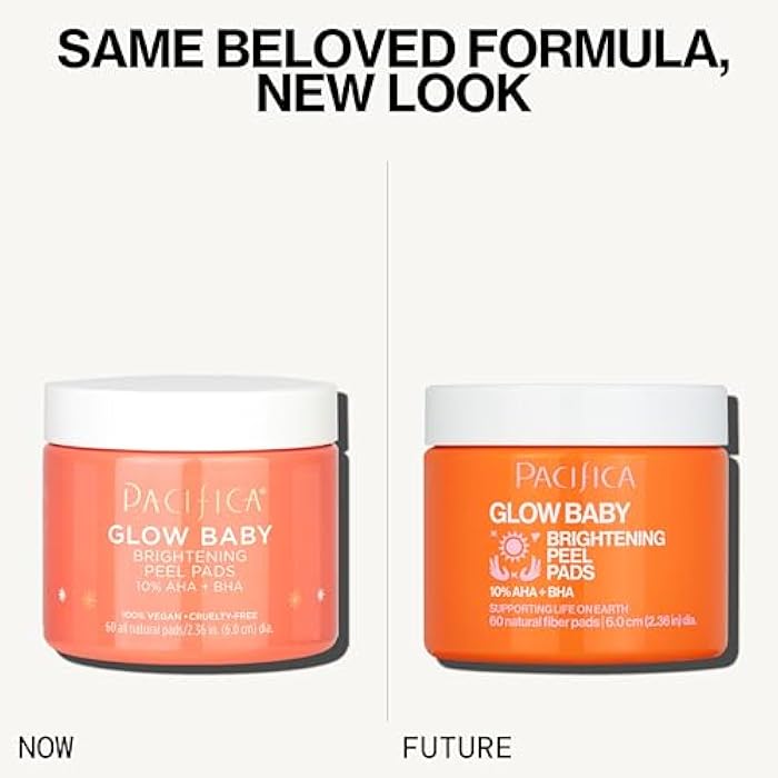 Pacifica Glow Baby Brightening Peel Pads 10% AHA + BHA Exfoliating Face Pads for Glowing Skin Resurfacing Glycolic Acid & Salicylic Acid Pad to Smooth Texture & Minimize Pores Fragrance Free 60 Count - Image 3