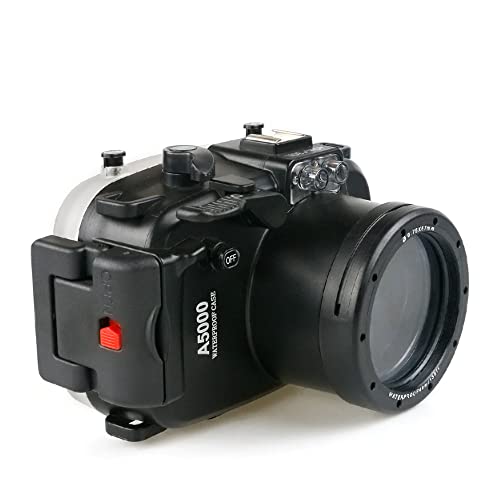 MEIKON 130ft/40m Underwater Camera Housing Waterproof Diving Case Compatible with Sony A5000 with 16-50mm Lens - Image 1