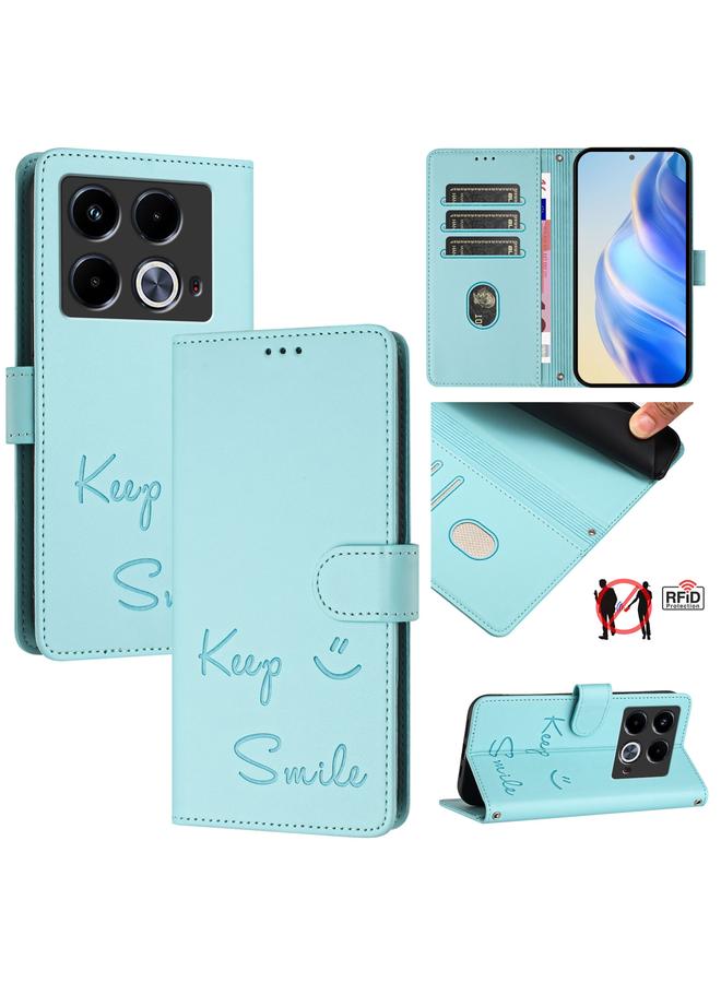 S-TOP Case For Infinix Note 40 5G Smile Embossing RFID Leather Phone Case - Image 1