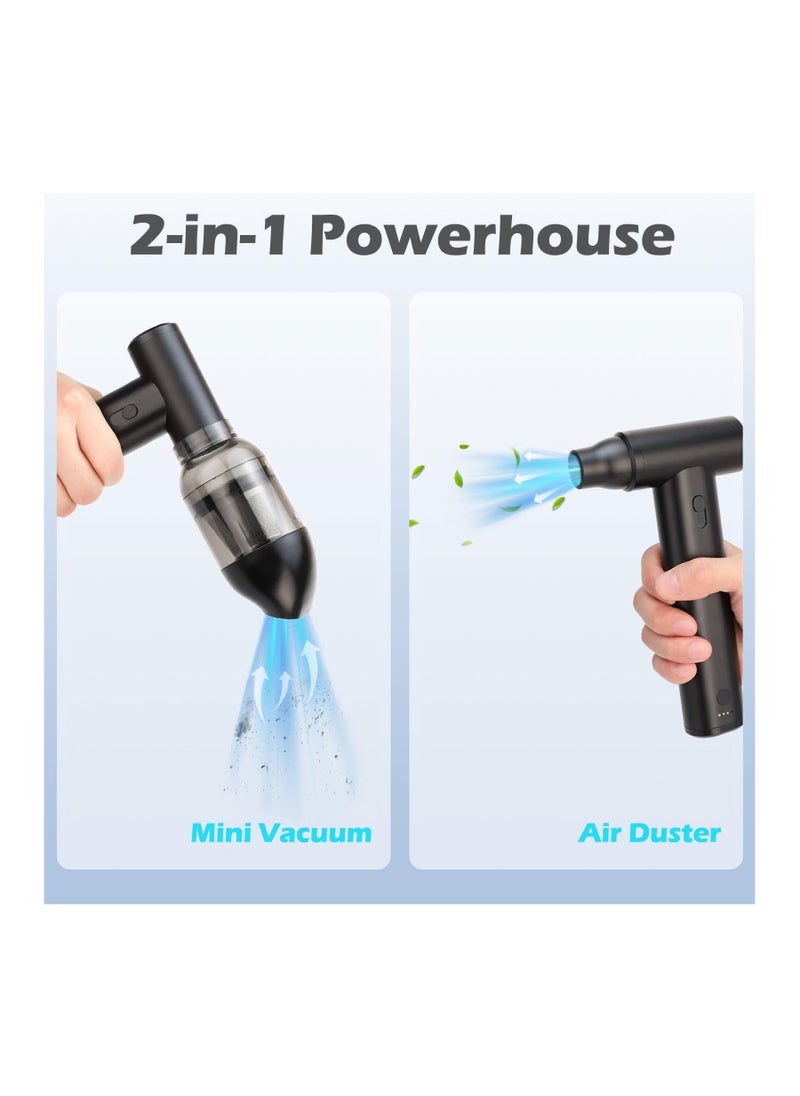 Compressed Air Duster, True 130000RPM Full Metal Electric Air Duster for Cleaning Keyboard, Rechargeable Cordless Jet Dry Air Blower, 7 in 1 Adjustable Speed Turbo Fan for Car and Home, Black - pzsku/Z76D05AEBF75CD4283FA5Z/45/_/1727603308/8591d8af-e0e7-4167-8516-2345e1672c2e