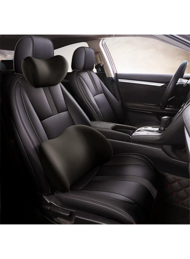 Car Neck and Lumbar Support Pillow Kit, Ergonomic Design, Black - Image 4