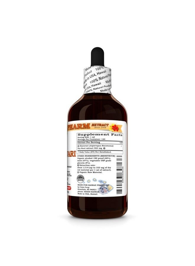 Hawaii Pharm Shatavari (Asparagus Racemosus) Dry Root Tincture, Made in Hawaii, Organic Raw Materials, All Natural, Vegan, Pure Liquid Extract - 4 fl.oz - Image 2