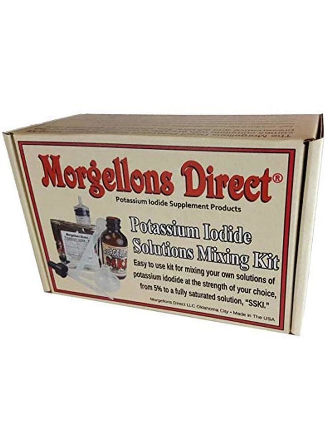 Morgellons Direct مجموعة خلط محلول يوديد البوتاسيوم SSKI تشمل الأدوات اللازمة والمكمل الغذائي المقاس مسبقًا بلورات يوديد البوتاسيوم. فقط أضف الماء المقطر. - Image 3