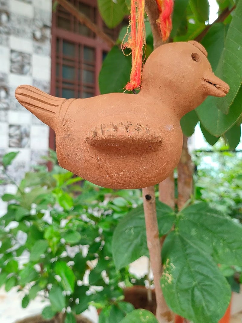 RUKDA Handmade Home Garden Decor Terracotta Hanging Clay Bird Showpiece Figurine Charming Home Decorative Clay Animal Figure Bird Statue Clay Mitti Bird Idol 16x15x12 cm Brown - Image 4