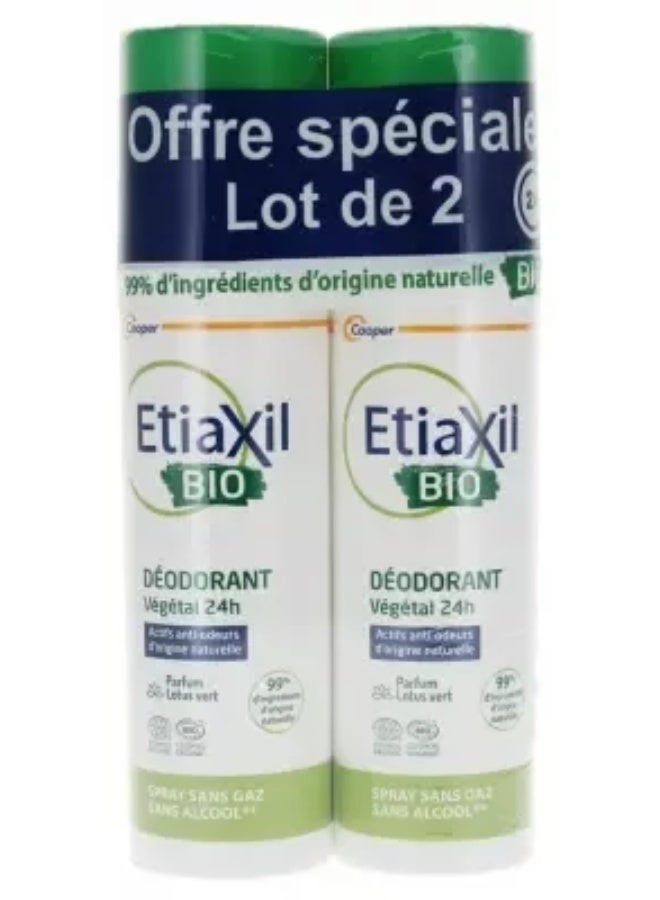 إتياكسيل إيتياكسيل مزيل عرق نباتي عضوي يدوم 24 ساعة، عبوتان × 100 مل