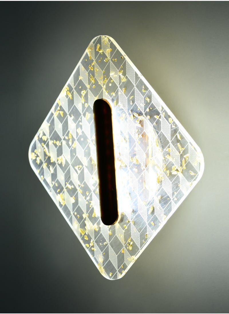 هابي لايت مصباح جداري LED عصري أنيق من الزجاج المزخرف على قاعدة ذهبية  - Image 2