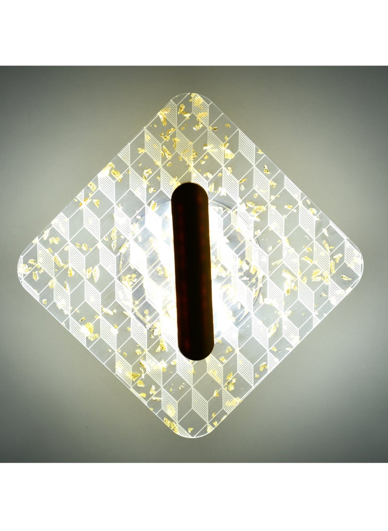 هابي لايت مصباح جداري LED عصري أنيق من الزجاج المزخرف على قاعدة ذهبية  - Image 1