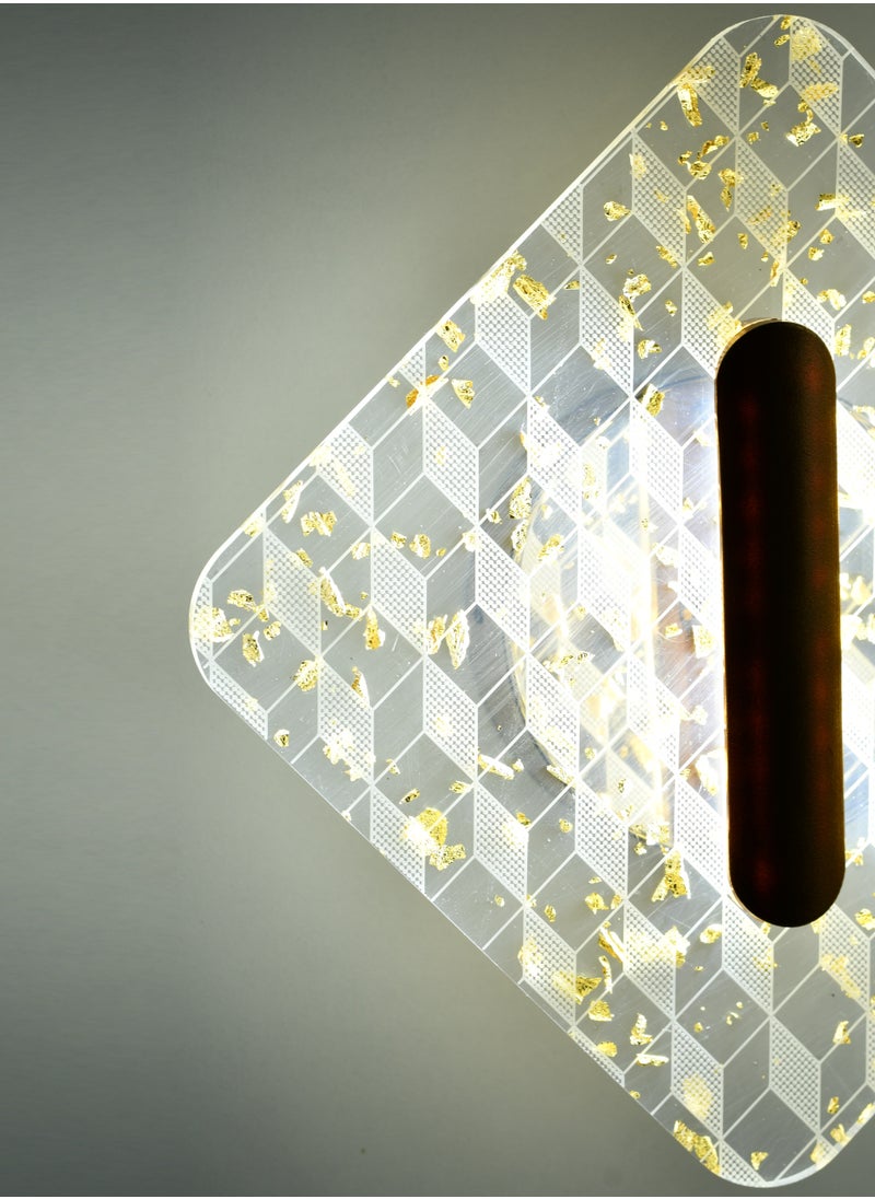 هابي لايت مصباح جداري LED عصري أنيق من الزجاج المزخرف على قاعدة ذهبية  - Image 3