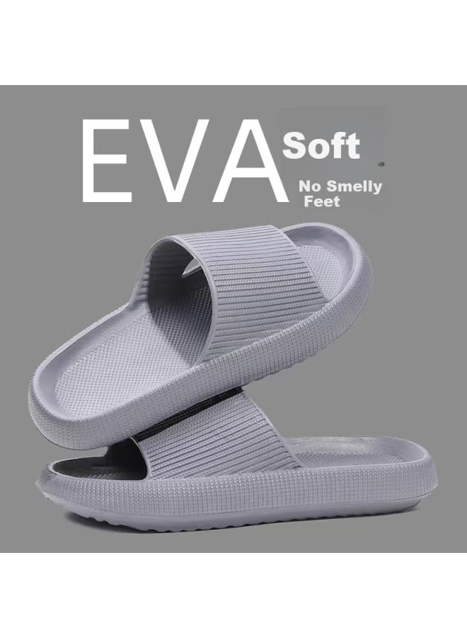 Sevfun Qisefang Slippers For Men, Comfortable Home Use, Extra Large Size, Non-slip Thick Sole, Medical Grade Eva, Bathroom Sandals For Women, Gray, Size 44-45 - Image 1