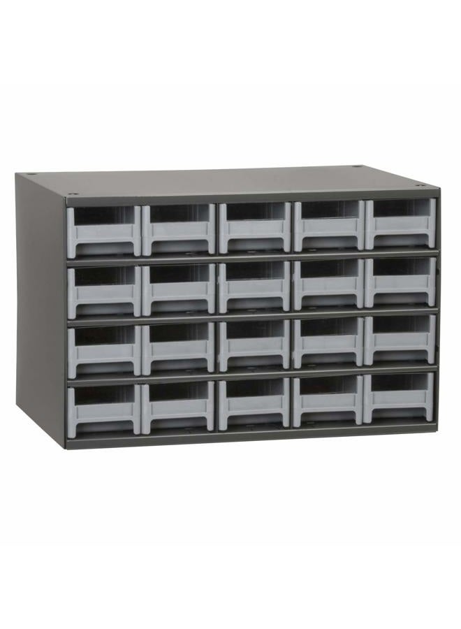 Akro-Mils 20-Drawer Steel Parts Craft Storage Cabinet Hardware Organizer, 19320, (17-Inch W x 11-Inch D H), Gray Cabinet, Drawers - Image 1