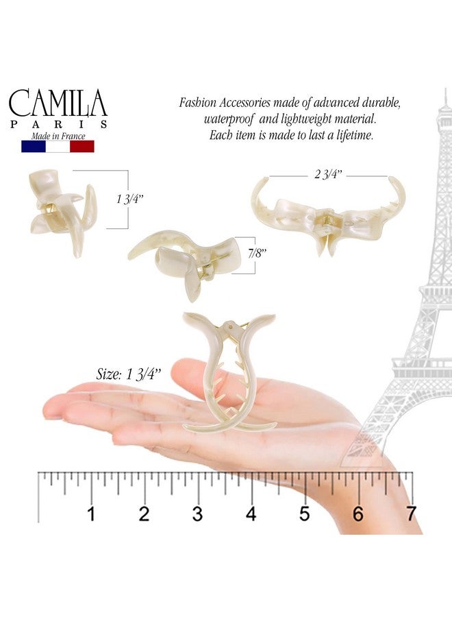 Camila Paris CP3535 French Hair Clip for Women, 2 Teeth Ponytail Holder, Beige, Girls Hair Claw Clips Jaw Fashion Durable Styling Hair Accessories for Women, Strong Hold No Slip Grip, Made in France - Image 2