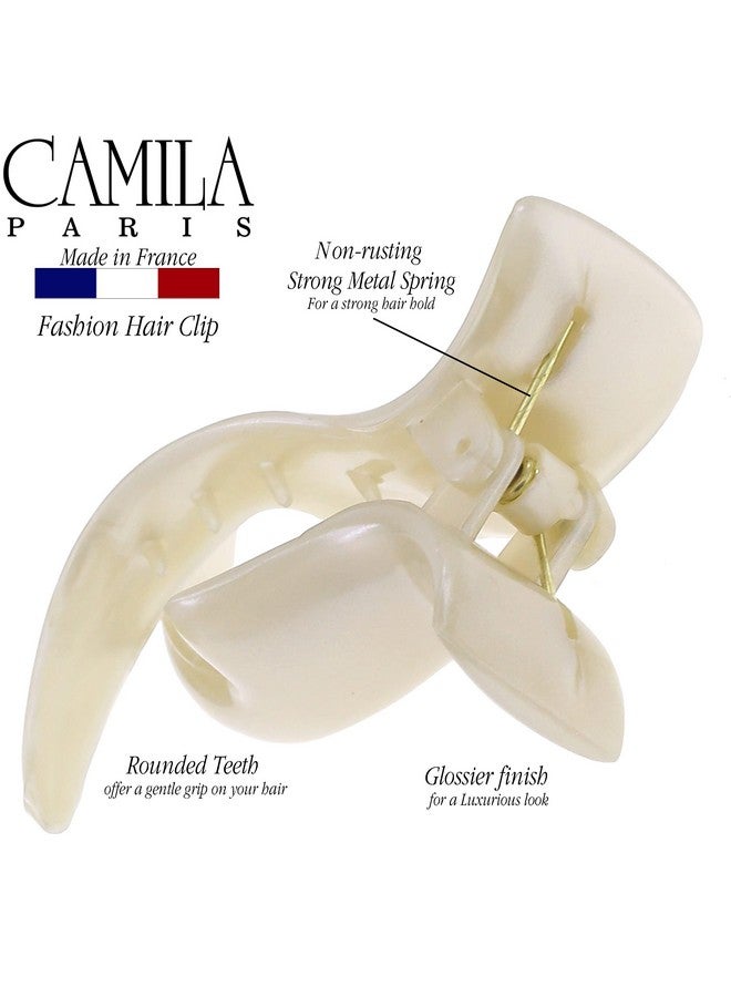Camila Paris CP3535 French Hair Clip for Women, 2 Teeth Ponytail Holder, Beige, Girls Hair Claw Clips Jaw Fashion Durable Styling Hair Accessories for Women, Strong Hold No Slip Grip, Made in France - Image 3