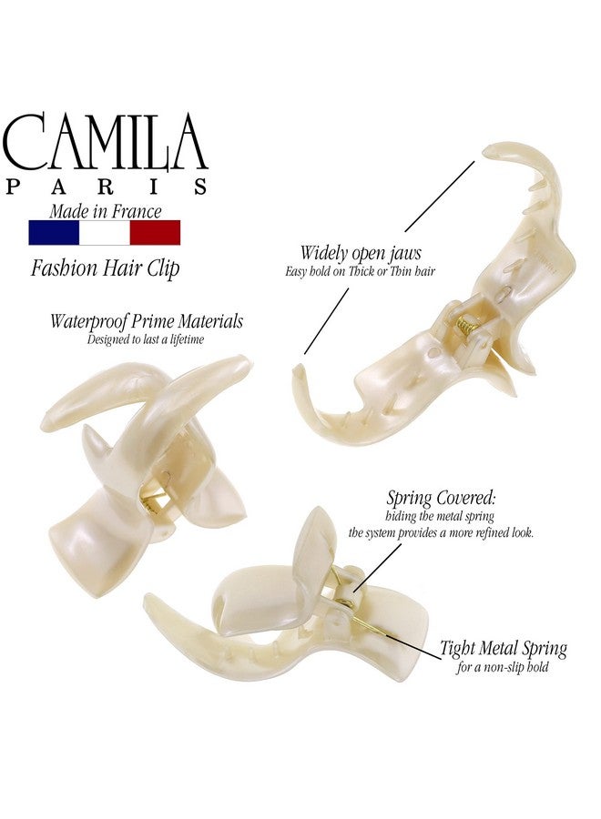 Camila Paris CP3535 French Hair Clip for Women, 2 Teeth Ponytail Holder, Beige, Girls Hair Claw Clips Jaw Fashion Durable Styling Hair Accessories for Women, Strong Hold No Slip Grip, Made in France - Image 5