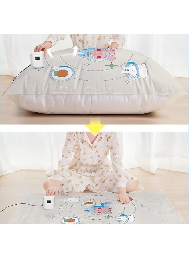 RION Electric Vacuum Compression Bags for Comforters | Reusable Space Saver Storage Bags with Electric Pump | 90% Space Saving for Quilts, Blankets, Pillows & Clothes - Image 4