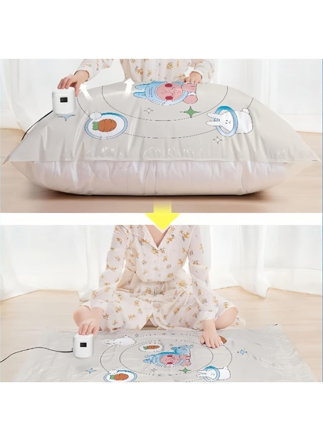 ريون أكياس ضغط كهربائية مفرغة من الهواء للأغطية | أكياس تخزين قابلة لإعادة الاستخدام وموفرة للمساحة مع مضخة كهربائية | توفر 90% من المساحة للأغطية والبطانيات والوسائد والملابس - Image 5