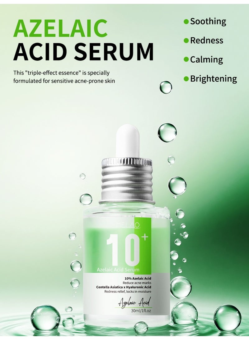 ميلاو سيروم حمض الأزلايك 10% بحجم 30 مل، غني بمستخلص سنتيلا أسياتيك وحمض الهيالورونيك، يقلل من آثار حب الشباب، يخفف الاحمرار، يحتفظ بالرطوبة. - Image 2