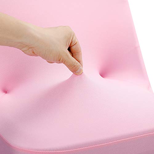 Peomeise Stretch Spandex Folding Chair Cover for Wedding Party Dining Banquet Event (Pink,12pcs) - Image 2