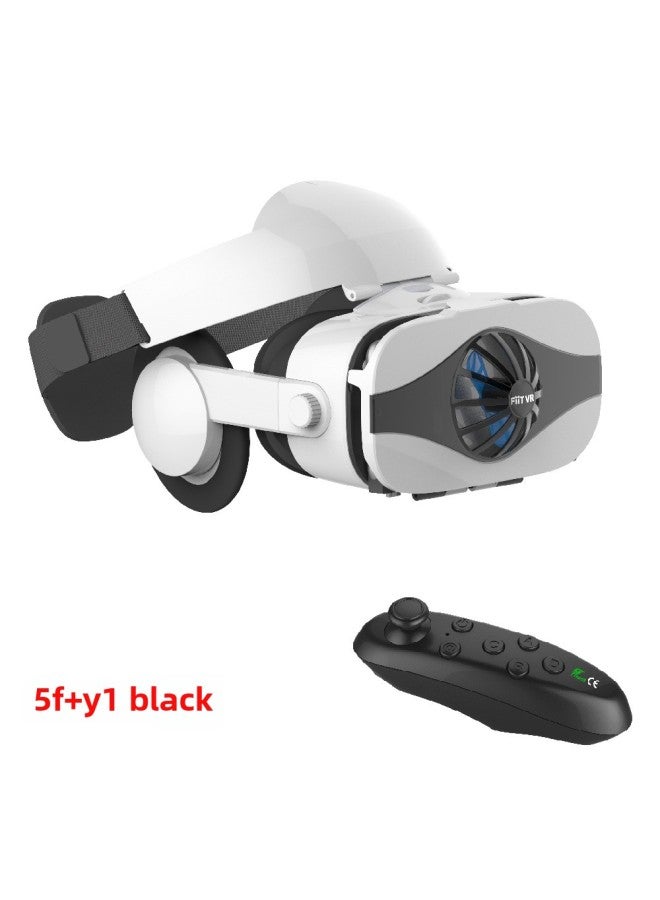 FIIT VR 5F 3D Glasses Mobile Phone Vr Virtual Reality Glasses Headset 3D Helmet Headset Version Radiator-Color:5F + Y1 Black  - Image 1