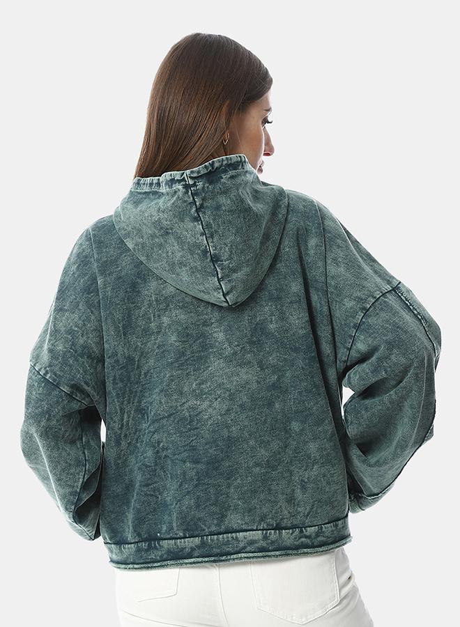 XTCY sweatshirt with a hood and a cut at the chest women - Image 3