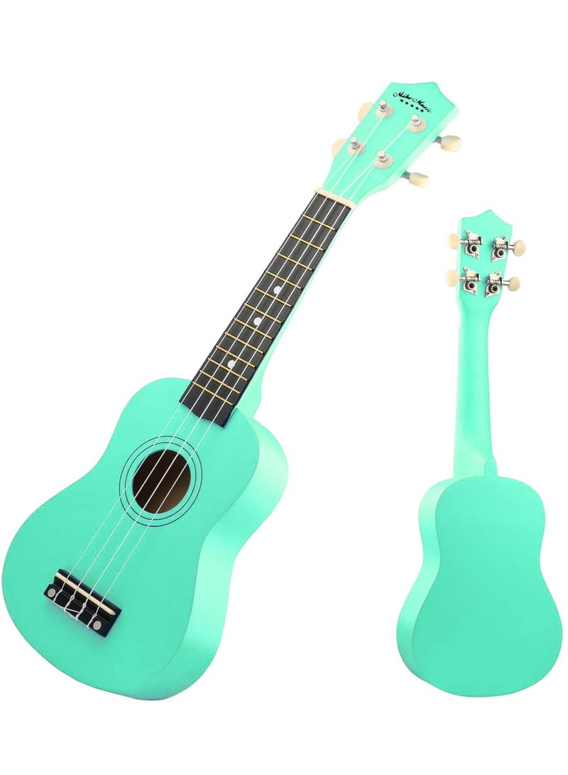 Mike Music Beginner Ukulele Set for Kids Adults 21 inch Ukuleles Starter Kit Hawaii Mini Guitars for Students Small Guitar Ukulele with Gig Bag, Digital Tuner, Capo, Belt, 1 Spare String and Pick (Green)  - Image 3